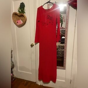 Red Hello Kitty Long Sleeve Dress